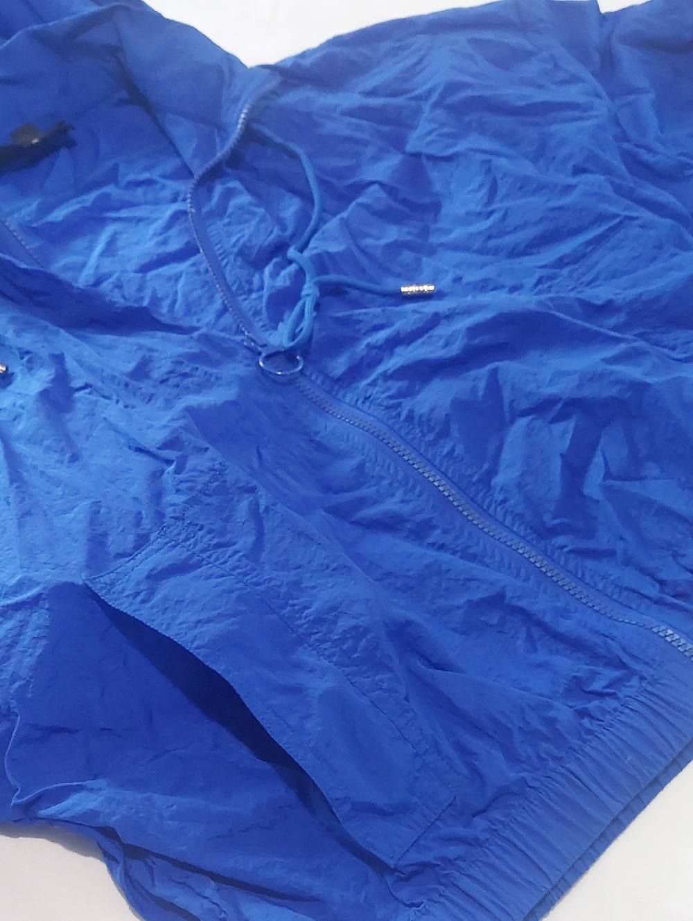 C'EST TOI  Cropped Windbreaker Hoodie .Size SMALL Royal Blue - Picture 5 of 10